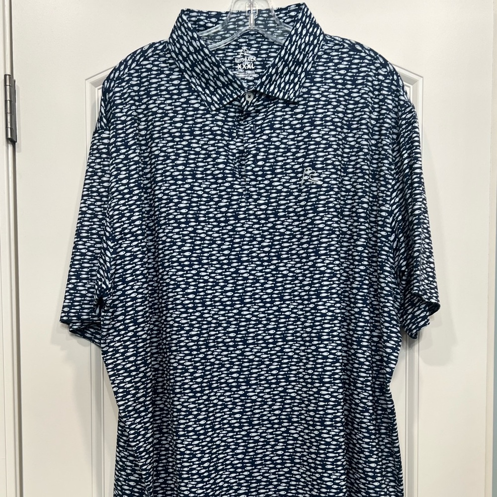 Rhoback Men’s Fish Polo - “The School”